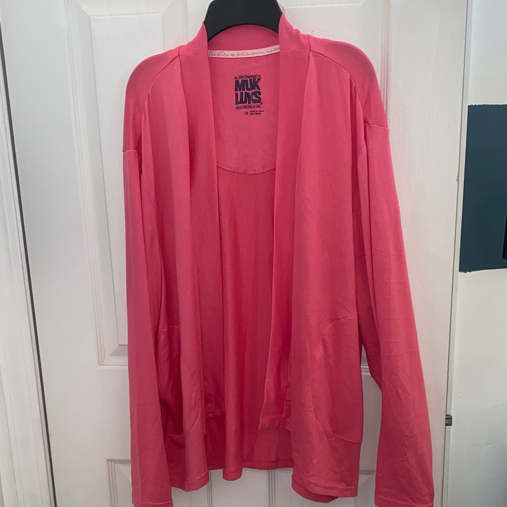 Muk Luks Pink Open Cardigan